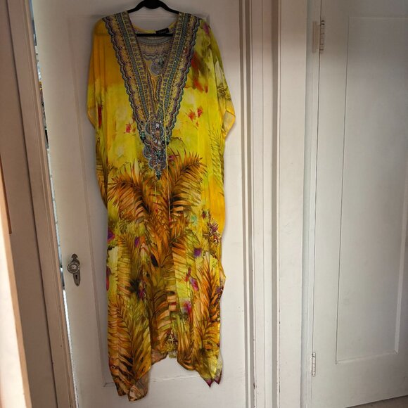 Exquisite Shahida Parides Kaftan Jeweled neckline/collar one size NWOT - Picture 2 of 5